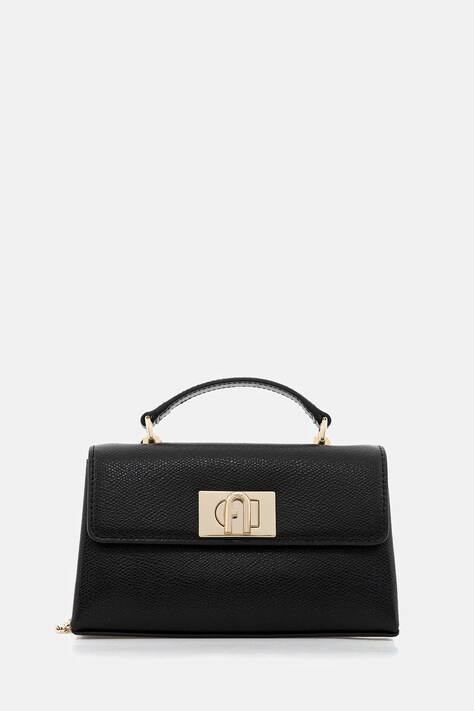 Furla torebka skórzana kolor czarny
