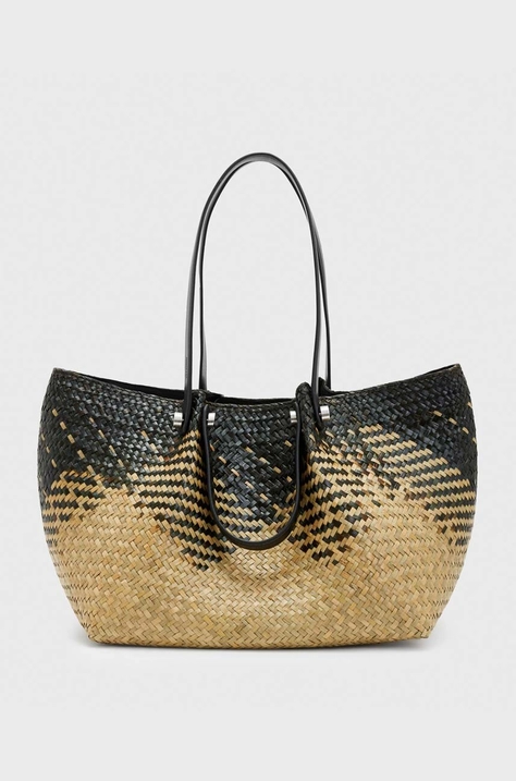 AllSaints torebka ALLINGTON STRAW TOTE kolor beżowy WB549Y