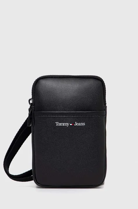 Шкіряний чохол для телефону Tommy Jeans колір чорний