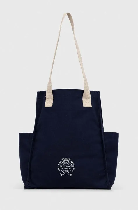 Abercrombie & Fitch geanta de bumbac culoarea albastru marin