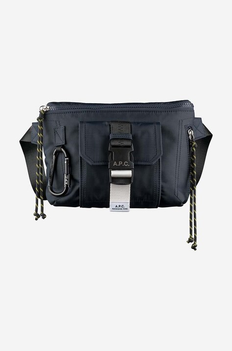 A.P.C. waist pack Banane Trek navy blue color
