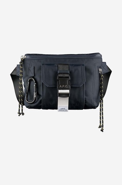A.P.C. waist pack Banane Trek navy blue color