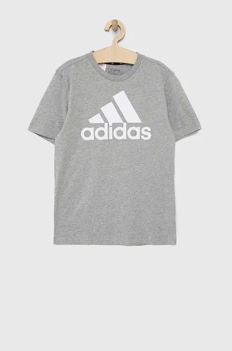adidas t-shirt bawełniany dziecięcy U BL kolor szary z nadrukiem