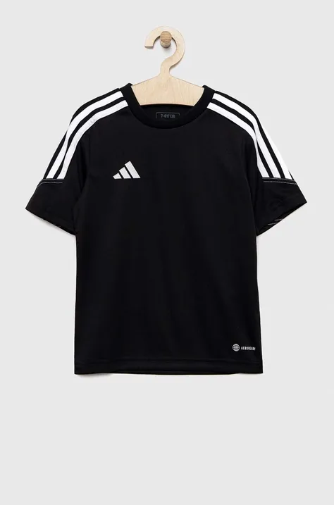 Detské tričko adidas Performance TIRO čierna farba, jednofarebné