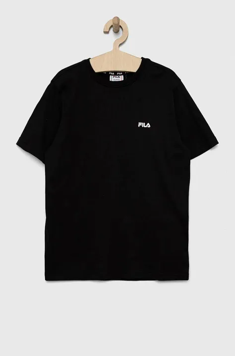 Fila tricou de bumbac pentru copii culoarea negru, cu imprimeu
