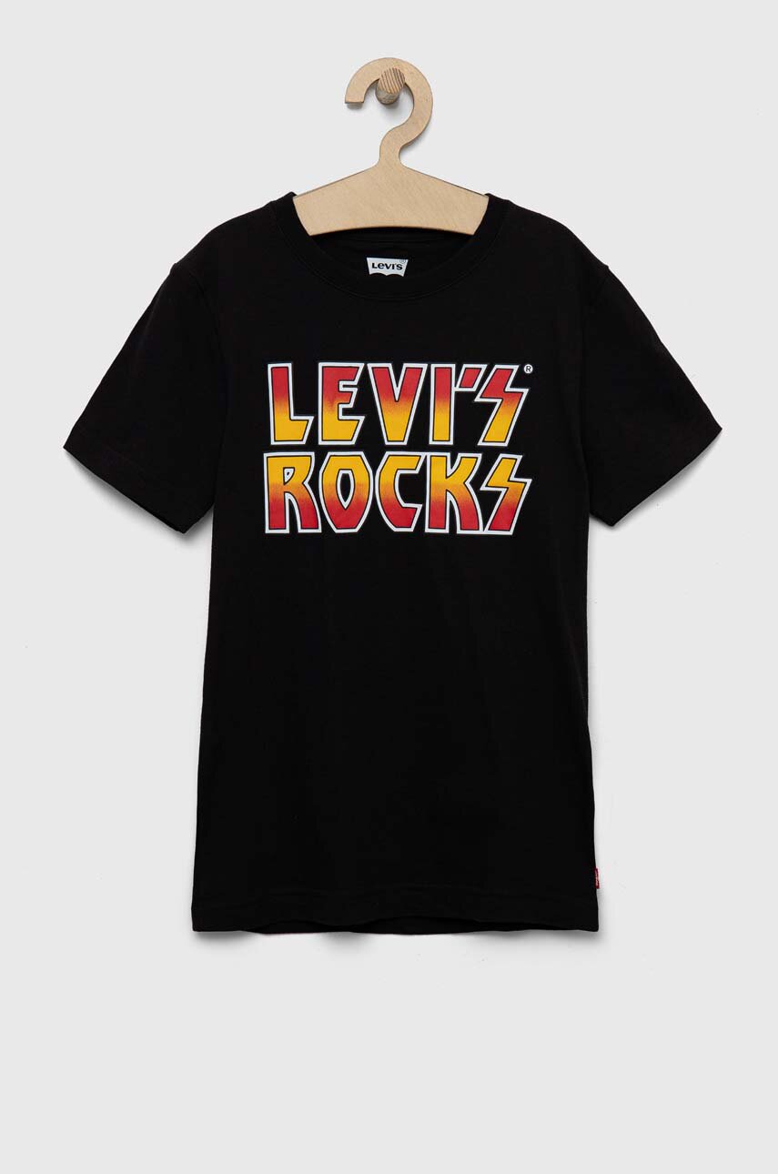 Levi's t-shirt bawełniany dziecięcy kolor szary z nadrukiem