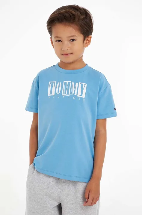 Detské bavlnené tričko Tommy Hilfiger s potlačou