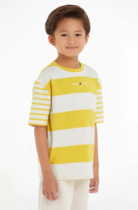 Παιδικό μπλουζάκι Tommy Hilfiger χρώμα: κίτρινο
