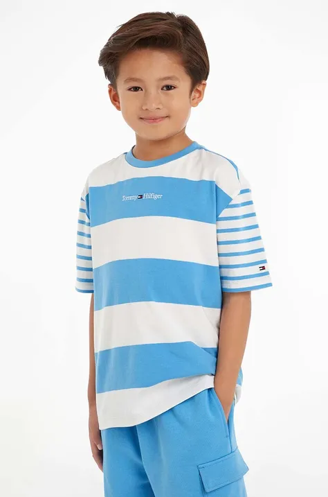 Детска тениска Tommy Hilfiger в синьо с десен
