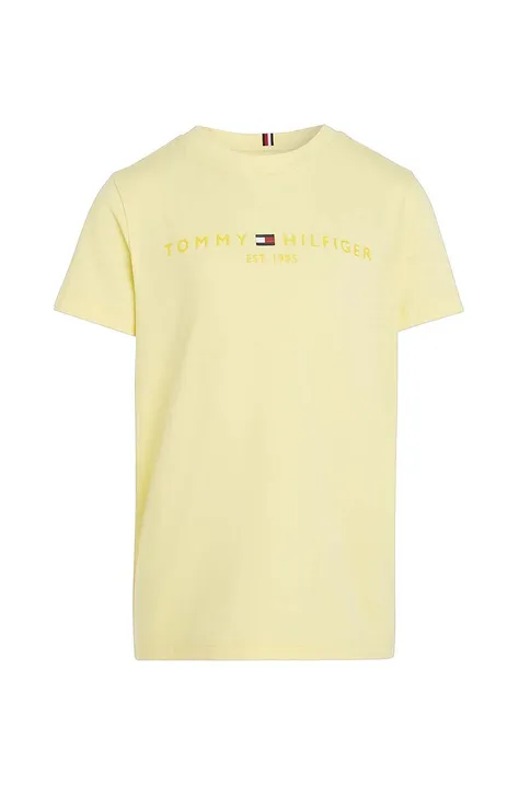 Дитяча бавовняна футболка Tommy Hilfiger колір жовтий з принтом