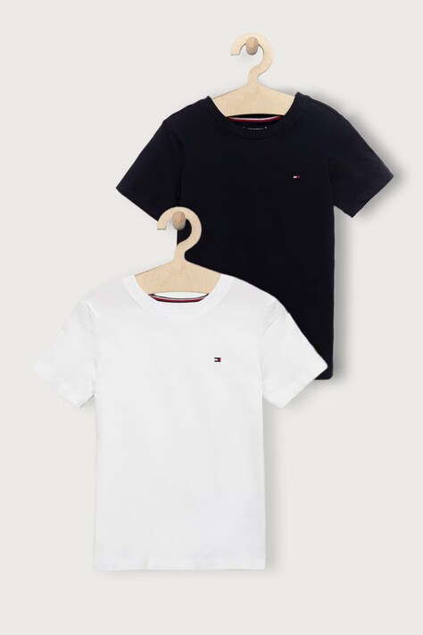 Tommy Hilfiger Otroška bombažna kratka majica Tommy Hilfiger 2-pack bela barva