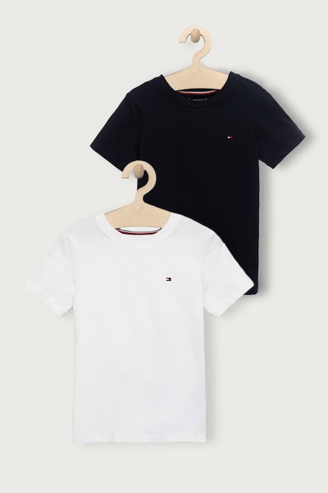 Tommy Hilfiger Otroška bombažna kratka majica Tommy Hilfiger 2-pack bela barva