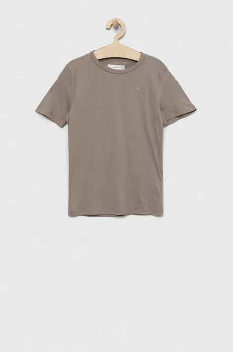 Dječja majica kratkih rukava Abercrombie & Fitch boja: siva, glatki model