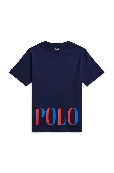 Παιδικό βαμβακερό μπλουζάκι Polo Ralph Lauren Χρώμα: ναυτικό μπλε
