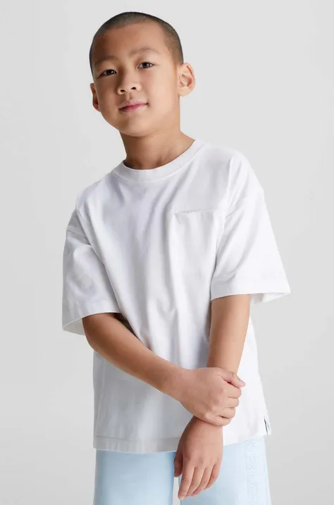 Παιδικό μπλουζάκι Calvin Klein Jeans χρώμα: άσπρο