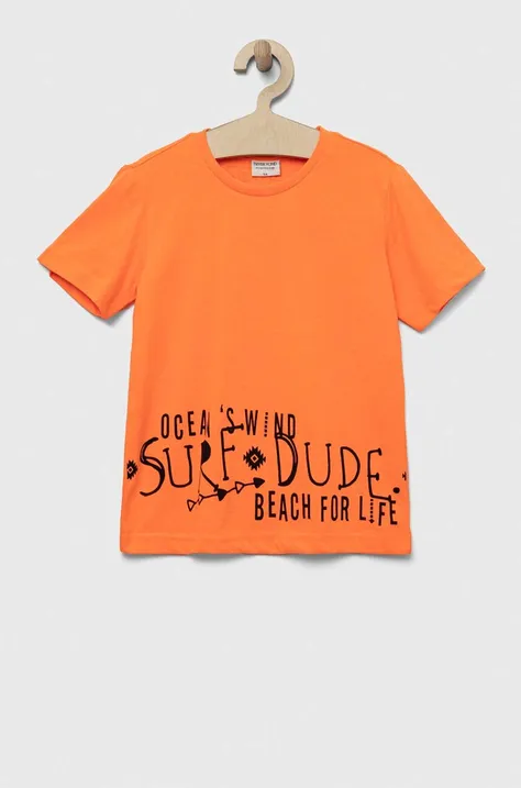 Детская футболка Birba&Trybeyond цвет оранжевый с принтом