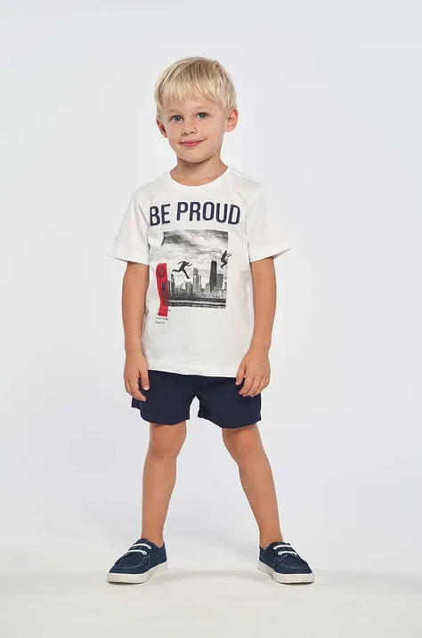 Παιδικό βαμβακερό μπλουζάκι Birba&Trybeyond χρώμα: άσπρο