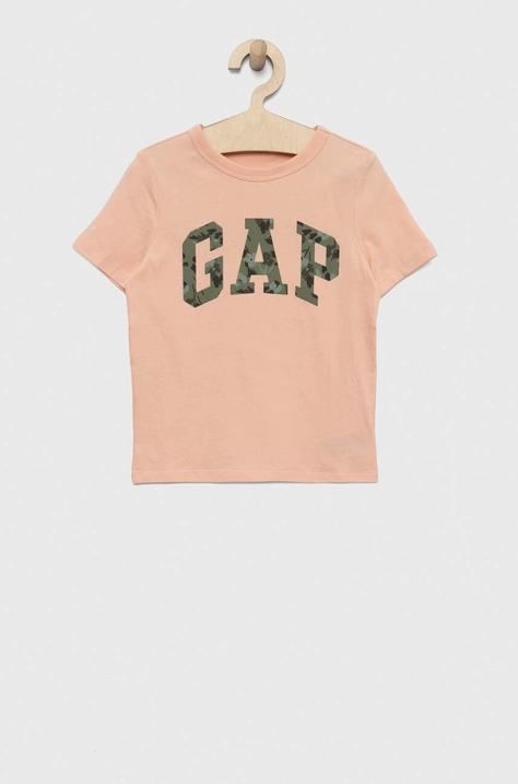 GAP t-shirt bawełniany dziecięcy kolor pomarańczowy z nadrukiem