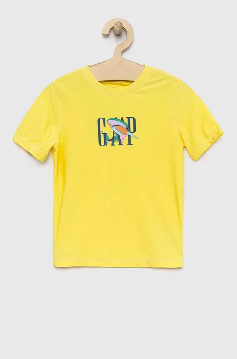 Παιδικό μπλουζάκι GAP χρώμα: πράσινο