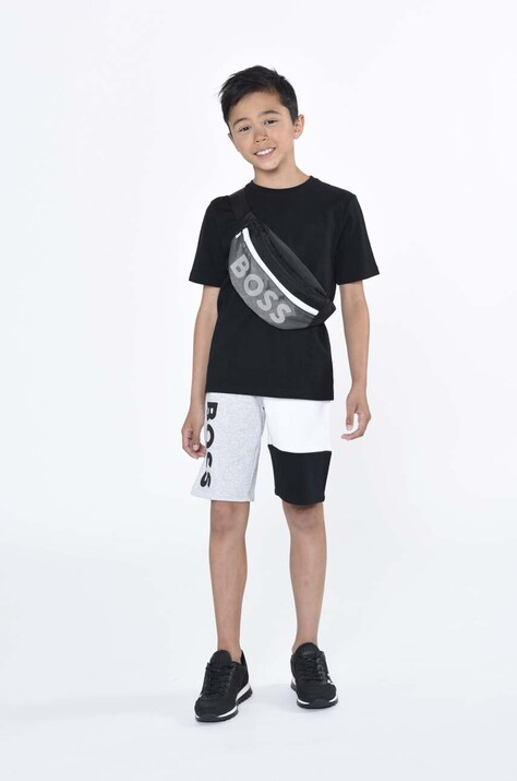 BOSS t-shirt bawełniany dziecięcy kolor biały z nadrukiem