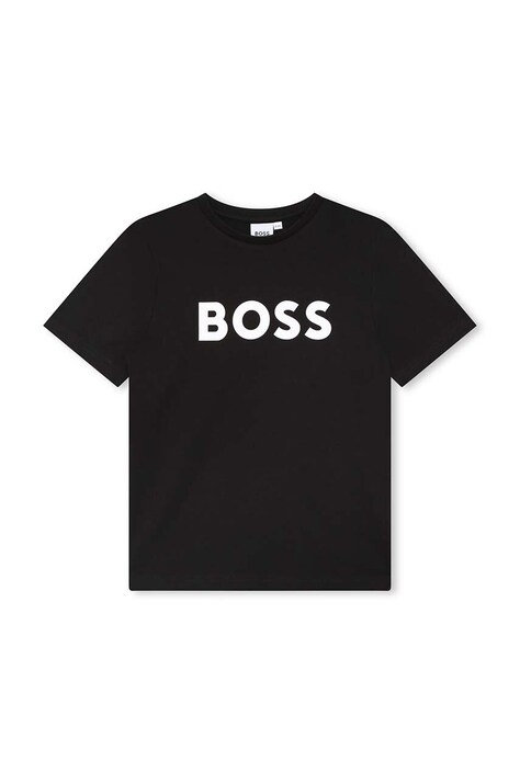 BOSS tricou de bumbac pentru copii culoarea alb, cu imprimeu