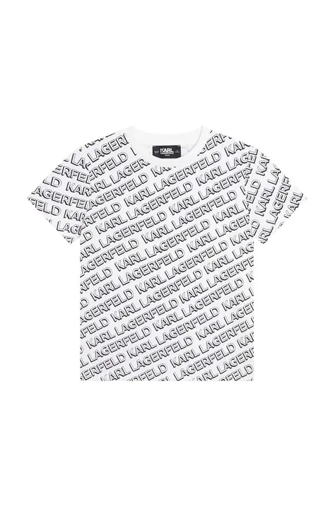 Karl Lagerfeld t-shirt bawełniany dziecięcy kolor szary wzorzysty