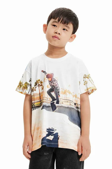 Детская хлопковая футболка Desigual узорная