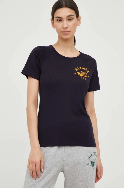 Tommy Hilfiger t-shirt bawełniany kolor granatowy