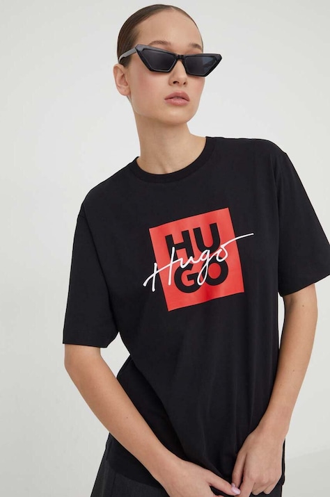 HUGO tricou din bumbac culoarea negru 50485373