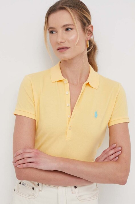 Тениска с яка Polo Ralph Lauren в жълто 211870245