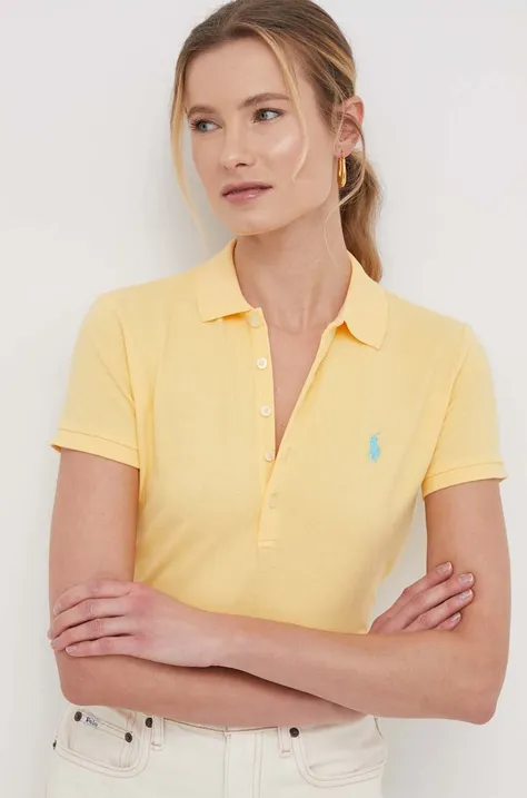 Polo tričko Polo Ralph Lauren dámsky,žltá farba,211870245