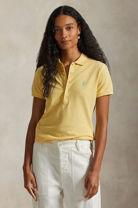 Polo Ralph Lauren tricou femei, culoarea galben 211870245