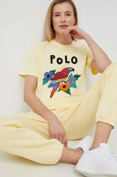 Pamučna majica Polo Ralph Lauren boja: žuta