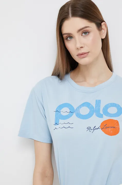 Polo Ralph Lauren t-shirt bawełniany kolor niebieski