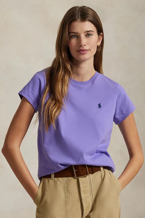 Pamučna majica Polo Ralph Lauren za žene, boja: žuta, 211898698