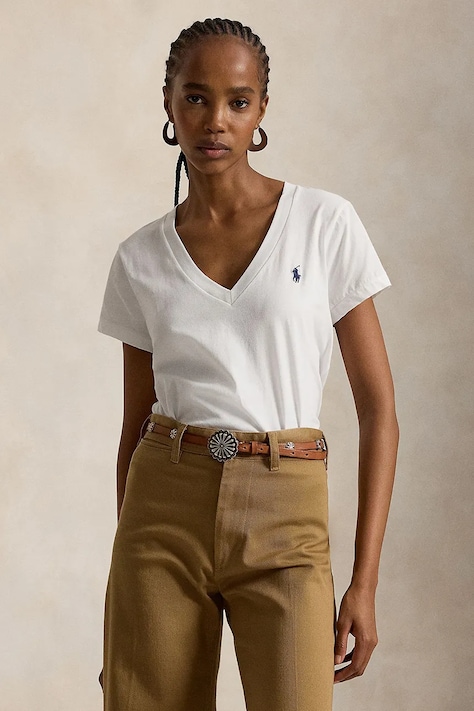 Бавовняна футболка Polo Ralph Lauren колір білий