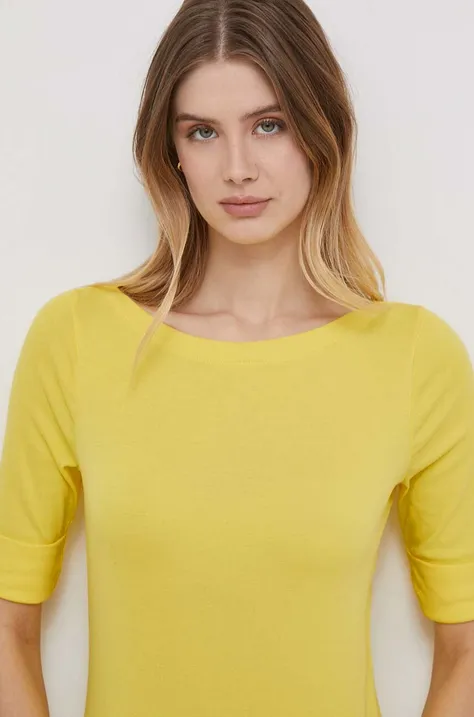 Lauren Ralph Lauren t-shirt damski kolor żółty
