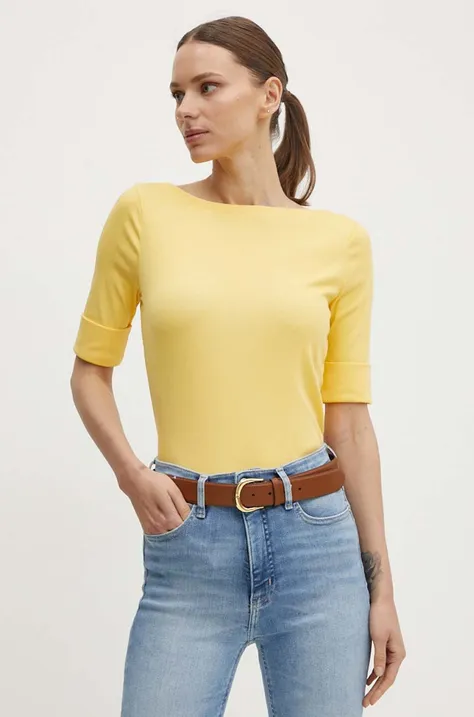 Μπλουζάκι Lauren Ralph Lauren χρώμα: πορτοκαλί