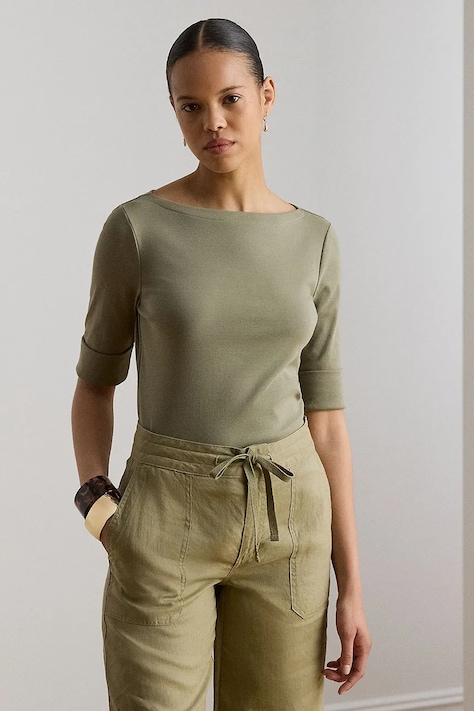 Lauren Ralph Lauren tričko dámské s bavlnou zelené 200654963