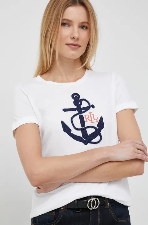 Lauren Ralph Lauren t-shirt damski kolor biały