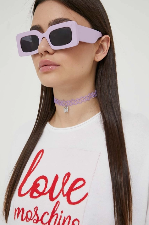 Love Moschino pamut póló fehér