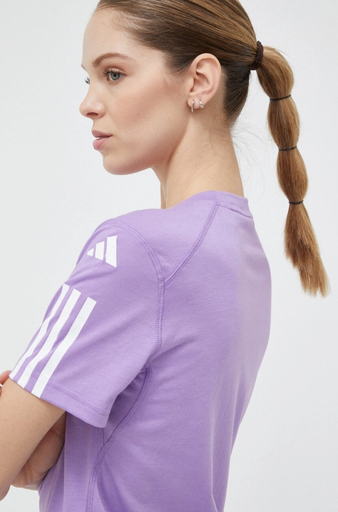 Μπλουζάκι προπόνησης adidas Performance Training Essentials χρώμα: μοβ