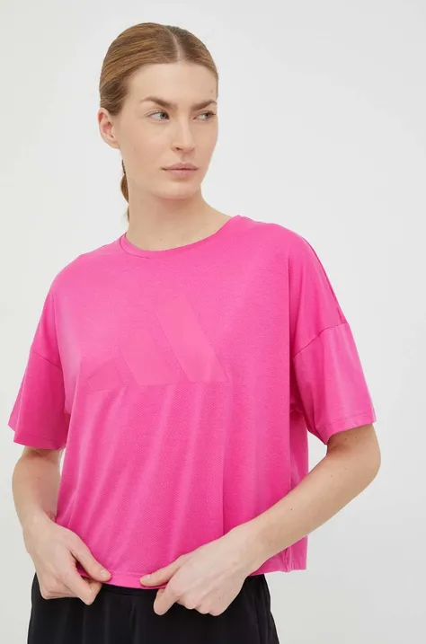 Kratka majica za vadbo adidas Performance Train Icons roza barva