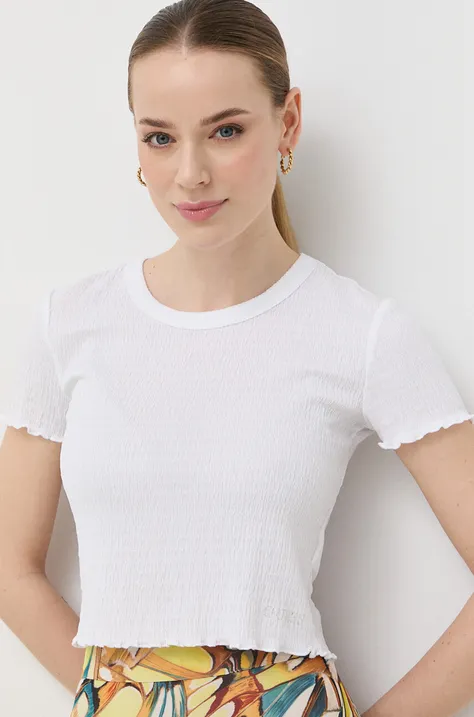 Guess t-shirt SMOKED damski kolor biały W3GP34 KBQI0