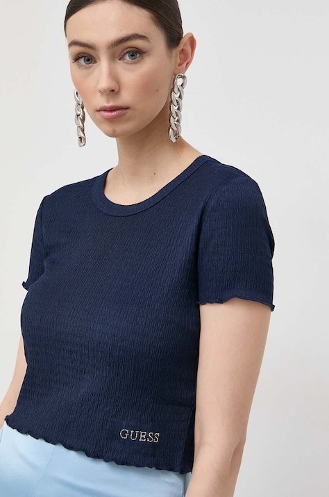 Guess tricou femei, culoarea albastru marin