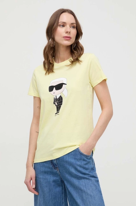 Karl Lagerfeld t-shirt in cotone donna colore giallo