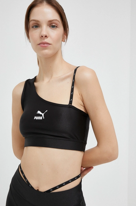 Puma top sport Dare To femei, culoarea negru