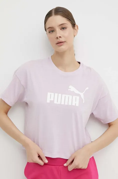 Μπλουζάκι Puma χρώμα: μοβ