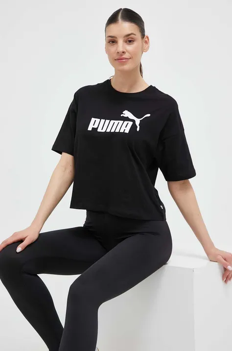 Kratka majica Puma ženski, črna barva