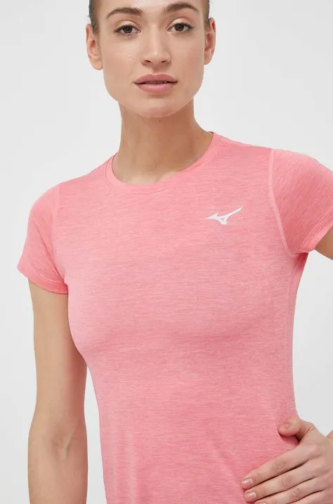 Mizuno t-shirt do biegania Impulse Core kolor różowy